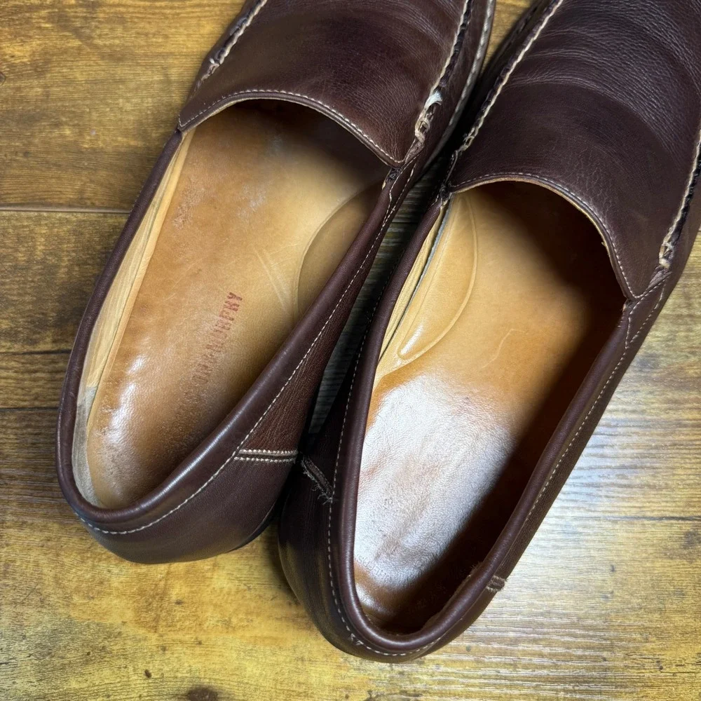 Johnston & Murphy 20-7278 Brown Tumbled Leather Loafers Mens Size 12M